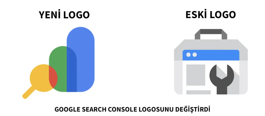 Google Search Console Un Eski Ve Yeni LogolarıNı GÖSteren GÖRsel