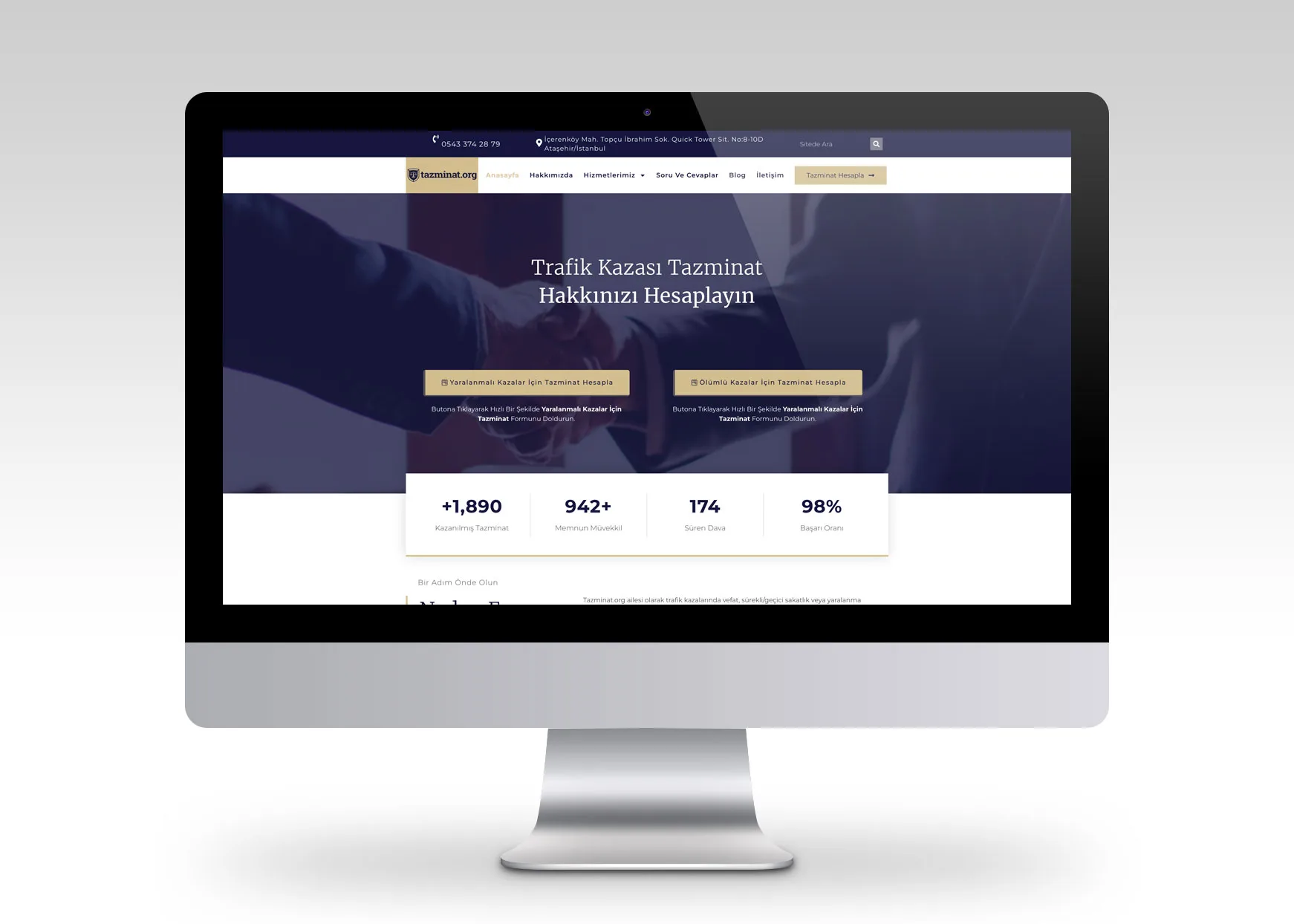 Hukuk büroları ve avukatlar için örnek web tasarım